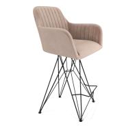 Стул полубарный 58х61х105,5/Латте/Черный Муар