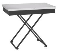 Стол-трансформер 85(110)х55х38,5(74)/Белый/Черный