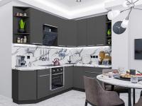 Кухонный гарнитур Фьюжн-04  250/180х60х214/Stormy Silk