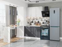 Кухонный гарнитур Сканди-05 White Softwood 120х60х214/White Softwood/Graphite Softwood
