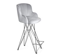 Стул барный 51х58х112/Серое Облако/Черный Муар