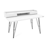 Стол письменный 120х65х89,5/Черный/Белый Шагрень