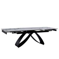 Стол обеденный Кения 160(240)х90х76/Металл Черный/Керамика Bentley white