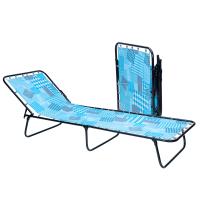 Раскладушка 65х195х24 Черный/Голубой