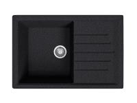 Мойка врезная 1Ч1К 75х49,5х19 /Матовый черный