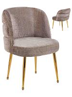 Стул Венна 57х66х84/Металл Золото/Велюр Коричневый
