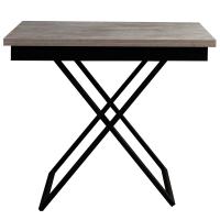 Стол-трансформер 60(120)х91х40(75)/Бетон/Черные Опоры