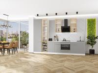 Кухонный гарнитур Фьюжн-08  340х60х234/Silky Light Grey