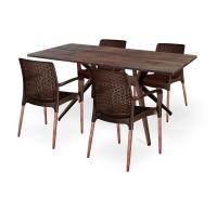 Обеденная группа 120х80х75 Палисандр/Коричневый/Темный Орех
