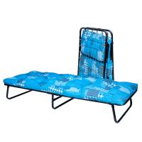 Раскладушка 80х190х27 Черный/Голубой