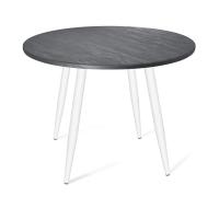 Стол барный 90х90х74,2/Белый Муар/Каменный Угольь