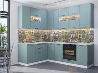 Кухонный гарнитур Флэт-02  170/240х60х234/Grey-green In 2S