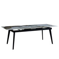 Стол обеденный Севиль 180(220)х90х76/Металл Черный/Керамика Pandora 2