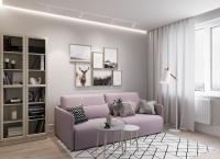 Диван Прямой 213х119х86/Розово-сиреневый