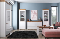 Гостиная К-2 Таурус 106х270,2х203 Белый глянец/Дуб Вотан