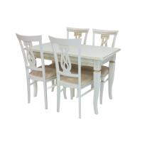 Обеденная группа Дакота_Юта 70х120х76/Слоновая кость патина золото