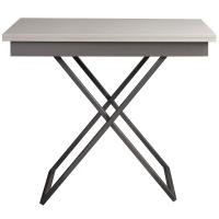 Стол-трансформер 60(120)х91х40(75)/Белый/Серебро