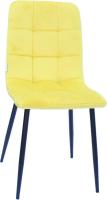 Стул Лукас 43х56х89/Металл Черный/Велюр Желтый
