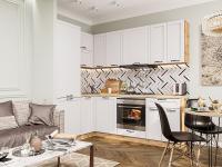 Кухонный гарнитур Барселона-04  155/220х60х214/Белый