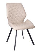 Стул-кресло Остин 48х59х95/Металл Черный/Экокожа Кремовый