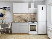 Кухонный гарнитур Фьюжн-05  110х60х214/Silky White/Silky Light Grey