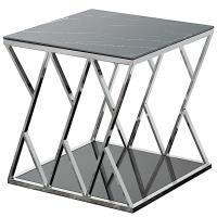 Стол журнальный Талисман 55х55х55 /Металл Хром/Стекло тонированное