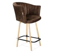 Стул полубарный 62х59,2х106,2/Кофейный Трюфель/Прозрачный Лак/Черный Муар