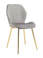 Стул Абел 47х60х86/Металл Золото/Велюр Темно-Серый