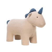 Пуф Единорог,Бежевый/Синий велюр,40х95х75см.