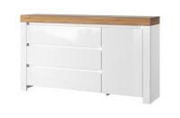 Тумба 1D3S  150,2х35,7х85 Белый/Дуб вотан