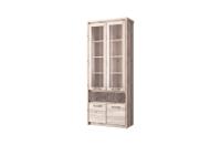 Шкаф с витриной 2V2D1S 86,8х40х210 /Каштан найроби/Оникс