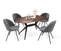 Обеденная группа 120х80х75 Палисандр/Серый