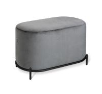 Пуф 69х36х45/Угольно-Серый/Черный Муар