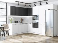 Кухонный гарнитур Евро Лайн-03  215/280х60х214/Антрацит/Белый