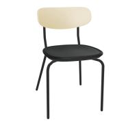Стул пластиковый 45х50х80/Бежевый/Черный/Черный Муар