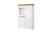 Шкаф с витриной 1V2D 96,2х35,7х153 Белый/Дуб вотан
