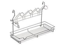 Полка одноярусная с подставкой для 4-х кружек /Хром