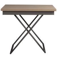 Стол-трансформер 60(120)х91х40(75)/Дуб Шамони Светлый/Серебро