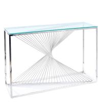 Стол консольный Барбара 120х40х78/Металл Хром/ Стекло прозрачное