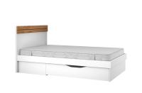 Кровать 1Я120 без ПМ 205,9х126,2х99,8 Белый/Дуб вотан