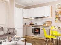 Кухонный гарнитур Барселона-04  95/220х60х214 Белый/Кашемир