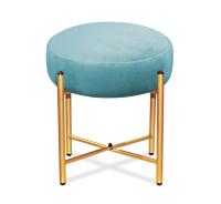 Пуф 41х41х40/Голубая Пастель/Золото