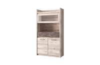 Шкаф с витриной 1V2D1S 96,4х39,4х174,5 /Каштан найроби/Оникс