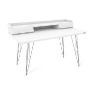 Стол письменный 120х65х89,5/Хром Лак/Белый Шагрень