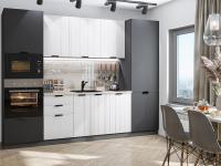 Кухонный гарнитур Евро Лайн-01  280х60х214/Белый/Антрацит