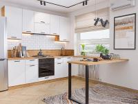 Кухонный гарнитур Фрейм-05  240х60х234/White Silk