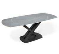 Стол обеденный 120(180)х90х76/Серый Светлый/Черный