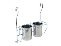 Полка навесная с 2-мя стаканами /Хром