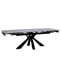 Стол обеденный Сиена 160(240)х90х76/Металл Черный/Керамика Bentley white