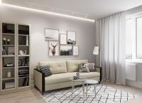 Диван Прямой 219х95х90/Коричнево-бежевый